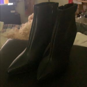 Black Red Delicious boot heels